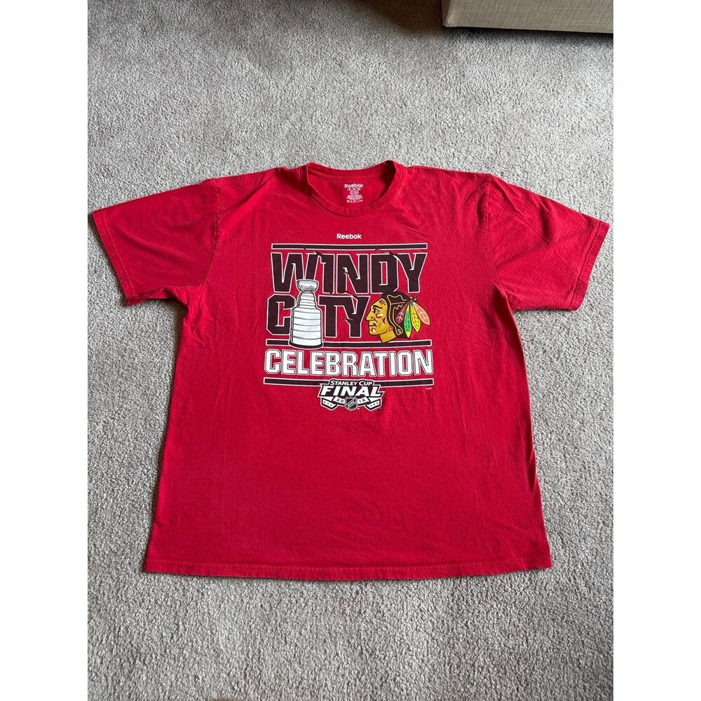 Chicago Blackhawks 2015 Stanley Cup Champions Reebok Men’s Tee Size 2XL